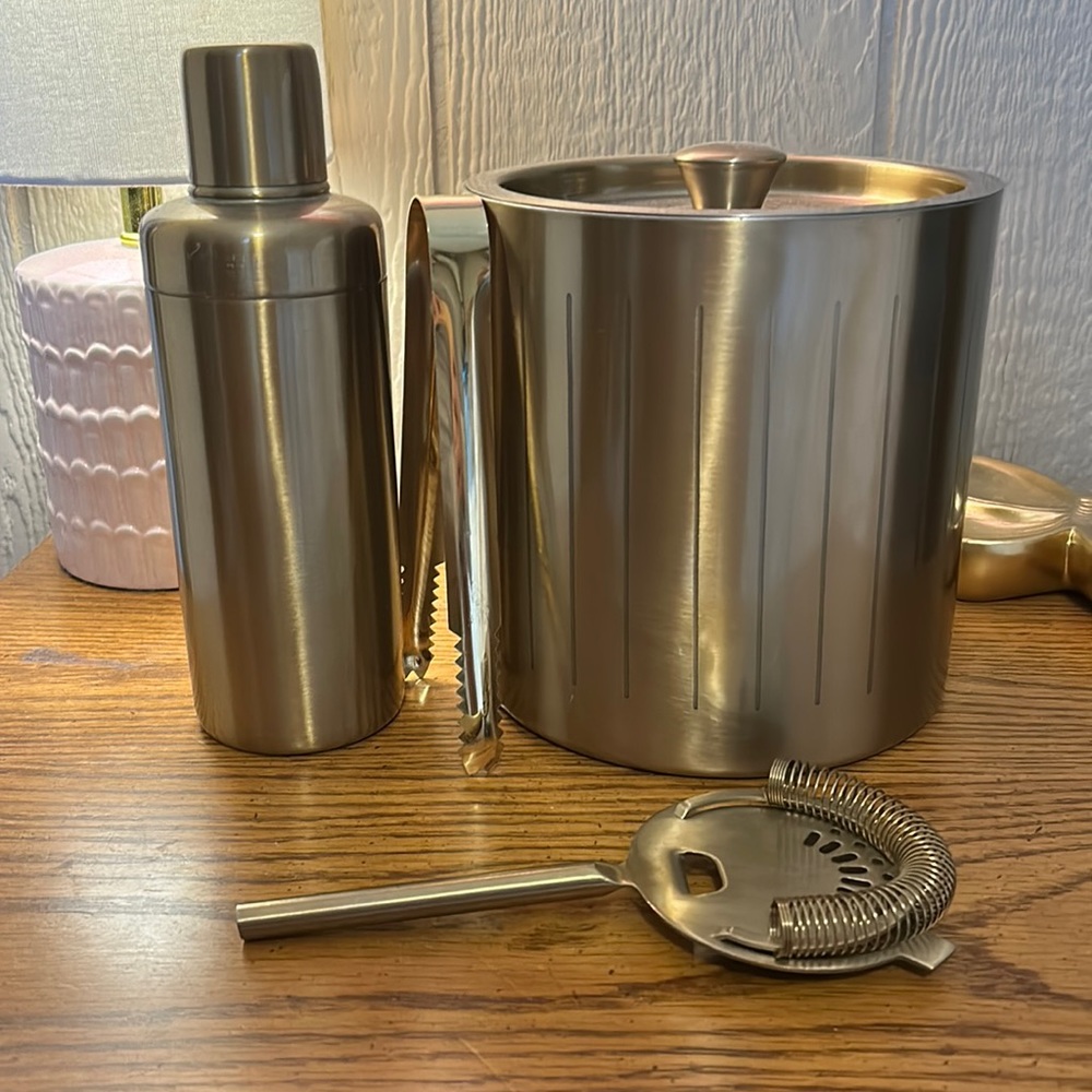 Gold Bar Cart Cocktail Set